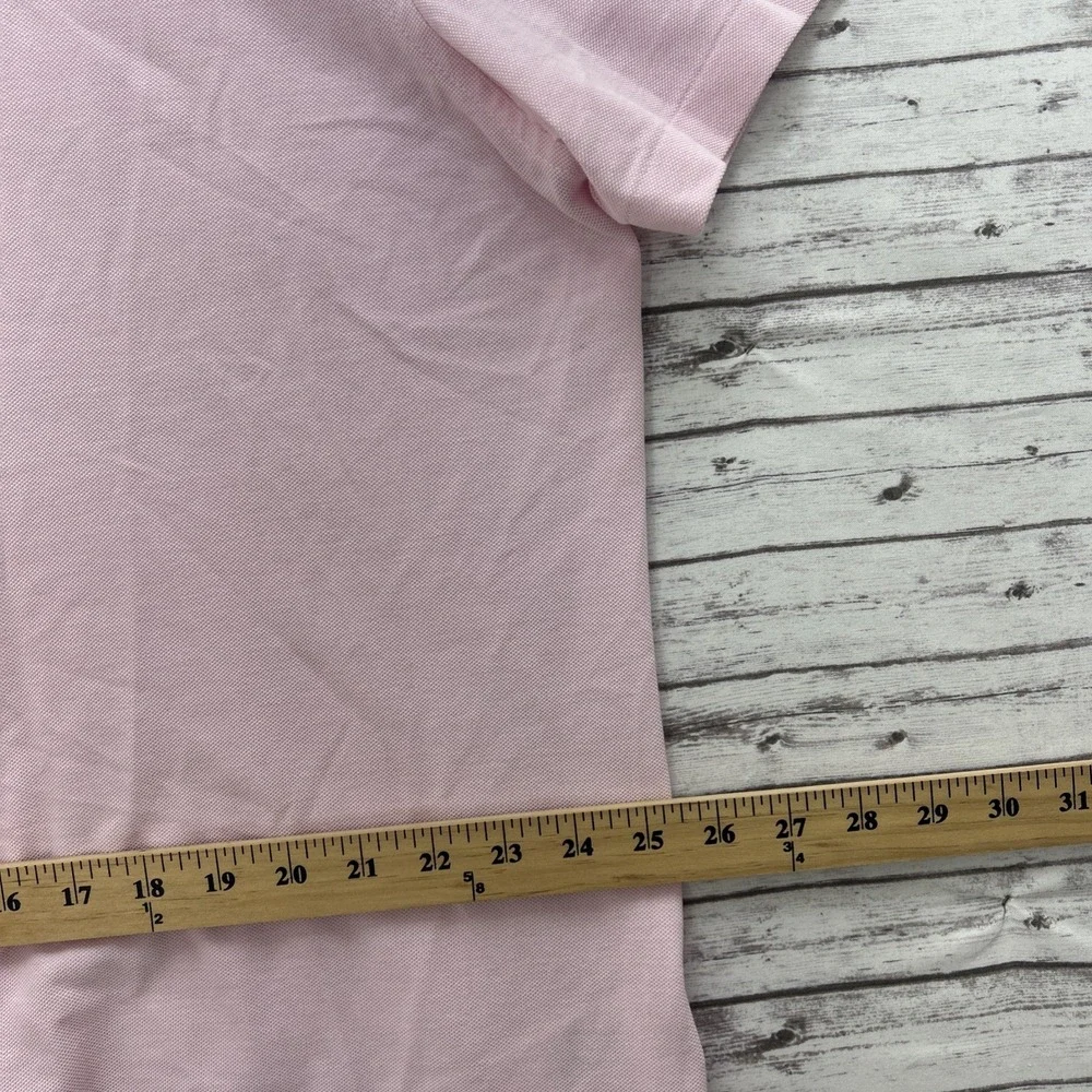 Ralph Lauren Polo Shirt Men's 2XB Pink Knit Oxford Cotton S/S White Pony